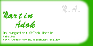 martin adok business card